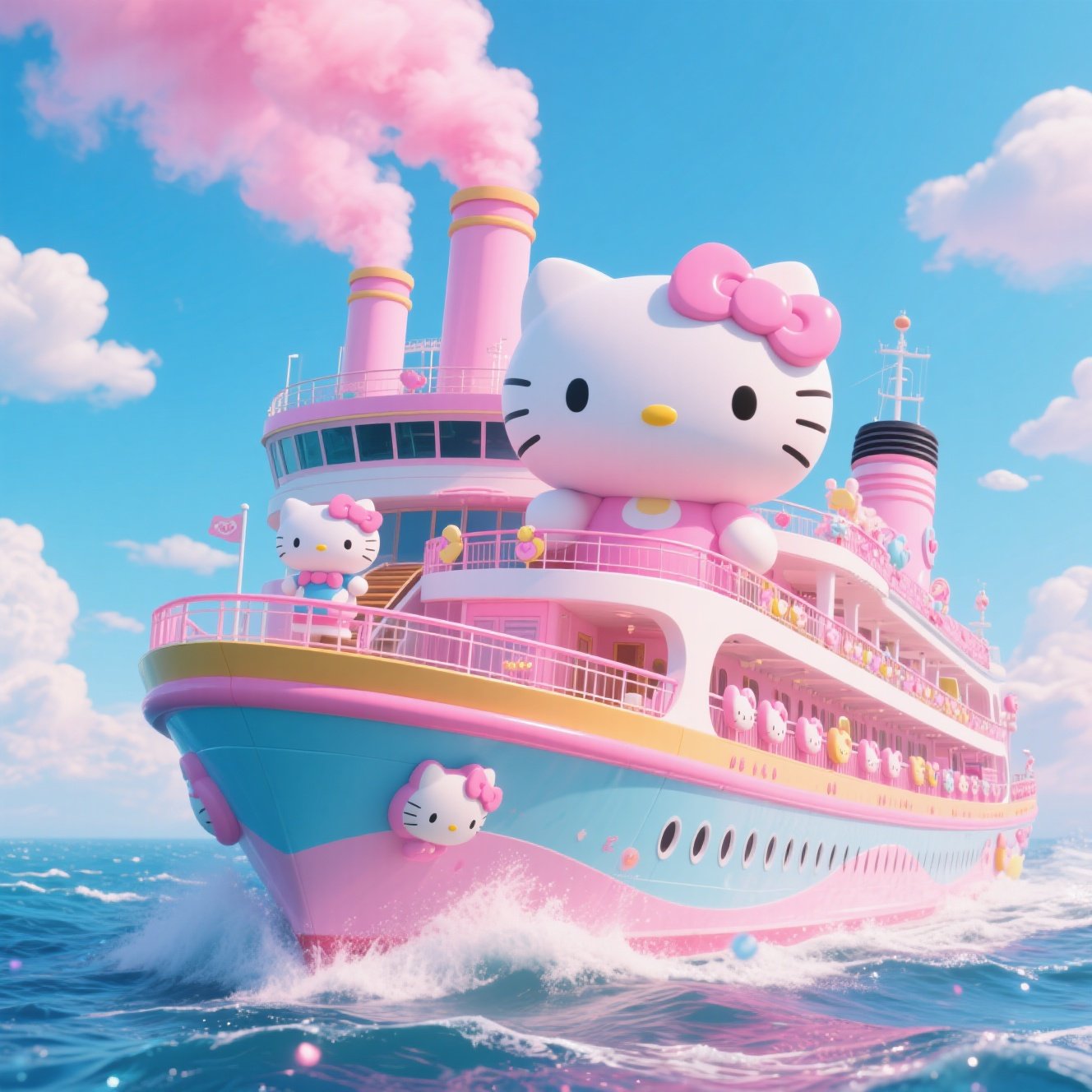 On the vast blue ocean, a giga...